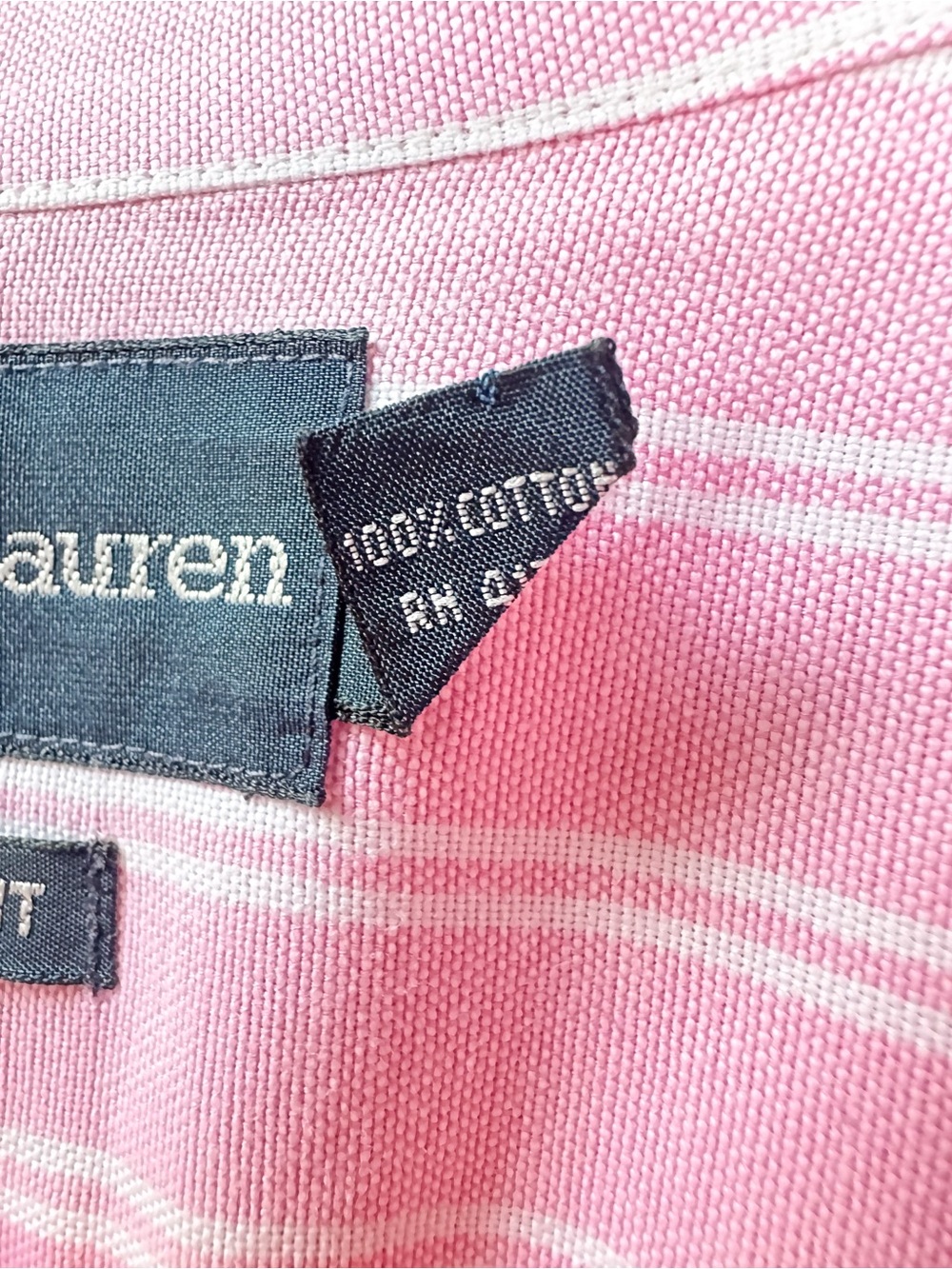 Ralph Lauren Pink White Stripe Oxford Button Down Shirt Pony Logo 3XB Big Cotton - Picture 5 of 11
